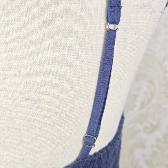 Abercrombie & Fitch Size Medium 100% Cotton Navy Blue Button Front Tank Dress - Picture 8 of 13